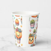 キュートなカボチャ多肉植物パターン 紙コップ (右)