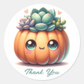 キュートなカボチャ多肉植物 ラウンドシール (正面)