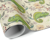 キュートなカメレオンリザード ラッピングペーパー (ロールコーナー)