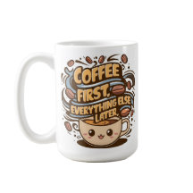 キュートなカワイイコーヒーマグカップ「コーヒーファースト、オールウェイズ」