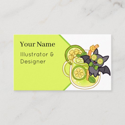 キュートなカワイイバット+レモネードカクテル 名刺 (正面)