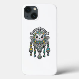 キュートなカワイイモロッコのamazigh tazarzit シルバーブローチ iPhone 13ケース