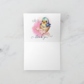 キュートなカワイイ卵の鳥 エレガントな花のベイビーシャワー サンキューカード (内部)