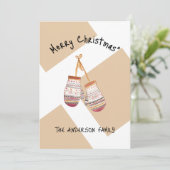 キュートなカントリーウィンターグローブメリークリスマス シーズンカード (スタンド正面)