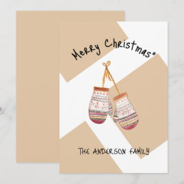 キュートなカントリーウィンターグローブメリークリスマス シーズンカード