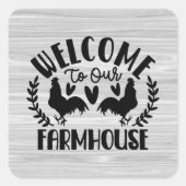 キュートなカントリーファーム歓迎スクエアステッカー スクエアシール (正面)