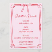 キュートなガレンティンの日ブランチピンク&レッド弓メニュー メニュー (正面)