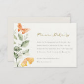 キュートなガーデンの葉の蝶結婚の詳細 エンクロージャーカード (正面/裏面)