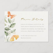 キュートなガーデンの葉の蝶結婚の詳細 エンクロージャーカード (正面)