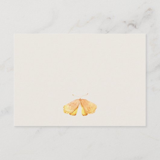 キュートなガーデンの葉の蝶結婚の詳細 エンクロージャーカード (裏面)