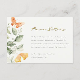 キュートなガーデンの葉の蝶結婚の詳細 エンクロージャーカード