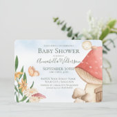 キュートなガーデンマッシュルームとレディバグ 招待状 (スタンド正面)