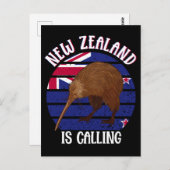 キュートなキウイバードニュージーランド旅行 ポストカード (正面/裏面)