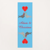 キュートなキスをするクリスマスカスタムシール ヨガマット (正面)