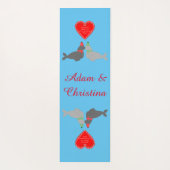 キュートなキスをするクリスマスカスタムシール ヨガマット (裏面)