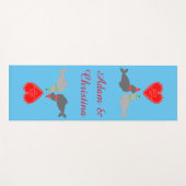 キュートなキスをするクリスマスカスタムシール ヨガマット (正面(横))