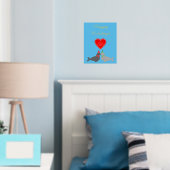 キュートなキスをするクリスマスカスタムシール 箔ポスター (インサイチュ (寝室))