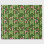 キュートなキッズ恐竜クリスマスラッピング紙 ラッピングペーパー (フラット)