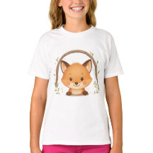 キュートなキッズ用フォックスTシャツ 森の可愛いスタイル