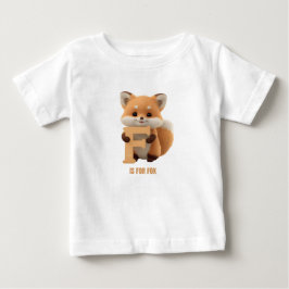 キュートなキツネの文字FキッズTシャツ | アニマルアルファベットS ベビーTシャツ