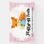 キュートなキツネ糸ニッター編み物手紡 横断幕 (縦)