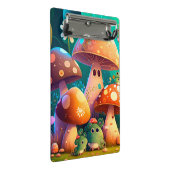 キュートなキノコと花が緑色のクリップボードをバグ ミニクリップボード (アングル)