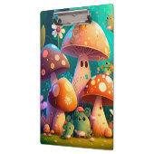 キュートなキノコと花が緑 クリップボード (左)