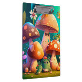 キュートなキノコと花が緑 クリップボード (右)