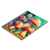 キュートなキノコと花が緑 ノートブック (左側)