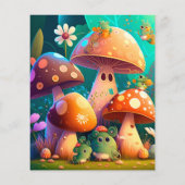 キュートなキノコと花バグ緑の紙シート (裏面)