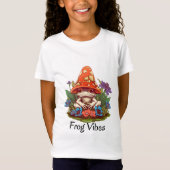 キュートなキノコのカエルの花の幻想 Tシャツ (正面)