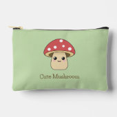 キュートなキノコのジップドパウチ アクセサリーポーチ (正面)