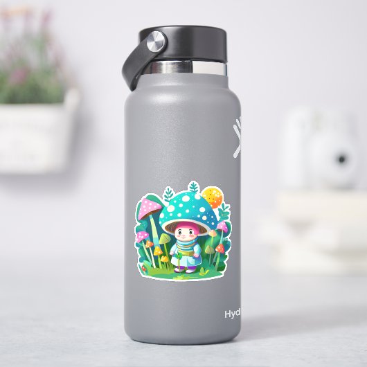 キュートなキノコのステッカー シール (HydroFlask)