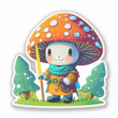 キュートなキノコのステッカー シール (正面)