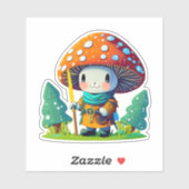 キュートなキノコのステッカー シール (シート)