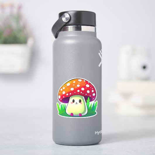 キュートなキノコのステッカー シール (HydroFlask)