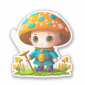 キュートなキノコのステッカー シール (正面)