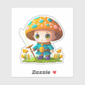 キュートなキノコのステッカー シール (シート)