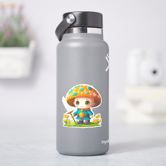 キュートなキノコのステッカー シール (HydroFlask)