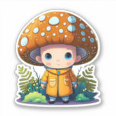 キュートなキノコのステッカー シール (正面)