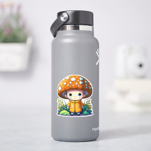 キュートなキノコのステッカー シール (HydroFlask)