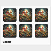 キュートなキノコのステッカー スクエアシール (シート)