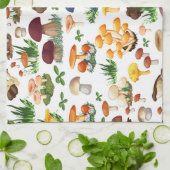 キュートなキノコのパターン キッチンタオル (折り畳み)