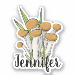 キュートなキノコのモノグラム名 シール