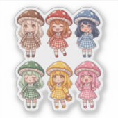 キュートなキノコの女の子 美コレクション シール (正面)