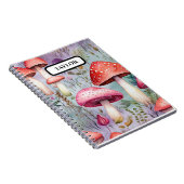 キュートなキノコの水彩林素朴林 ノートブック (右側)