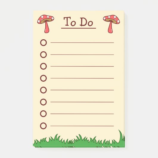 キュートなキノコの足掛け ポストイット (正面)