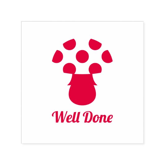 キュートなキノコよく行われた先生スタンプ セルフインキングスタンプ (デザイン)