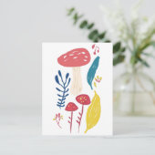 キュートなキノコイラストレーション ポストカード (スタンド正面)