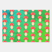 キュートなキノコスケッチパターン ラッピングペーパーシート (正面2)